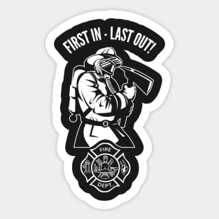 Firefighter Fireman Fire Department Sex Appeal Retro T-Shirt Sticker